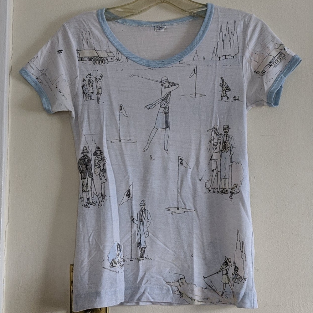 Vintage "Golfers" T-shirt Top with  size Small